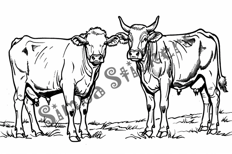 Colouring pages, bundle of cattle, 25 images 2