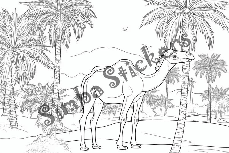 Colouring pages, bundle of camels, 25 images 2