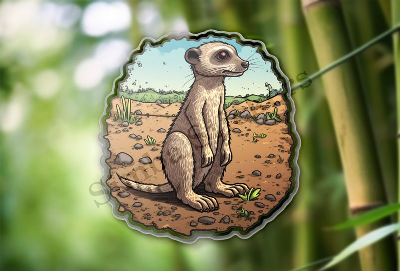 Meerkat standing on dry soil