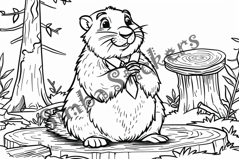 Colouring pages, bundle of groundhogs, 50 images
