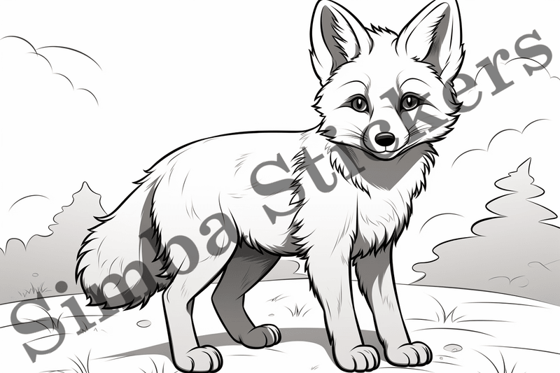 Colouring pages, Bundle of foxes, 10 images