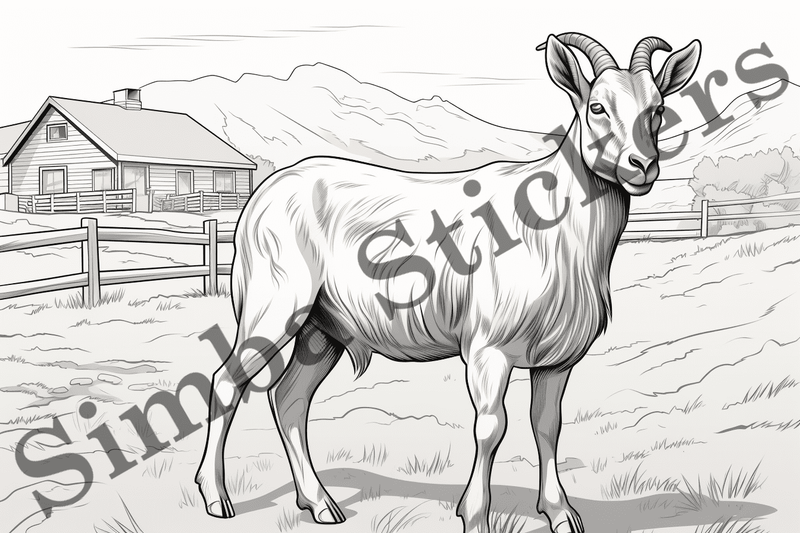 Colouring pages, Bundle of goats, 25 images