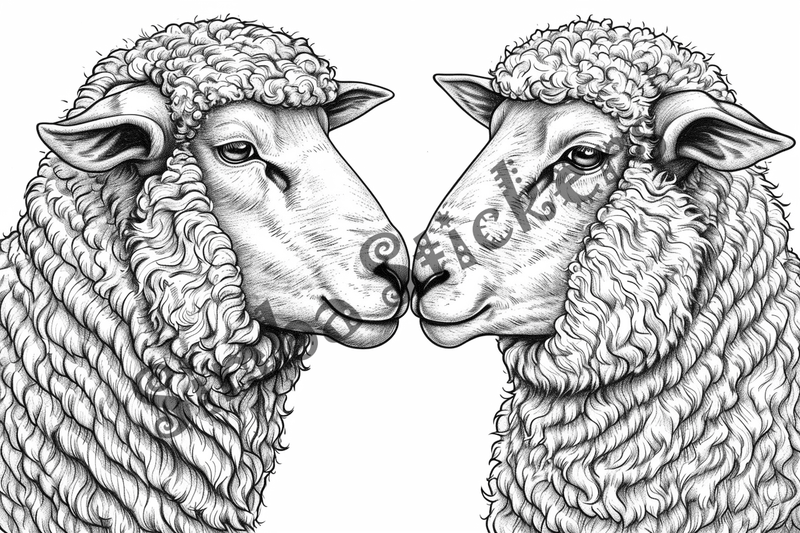 Colouring pages, bundle of sheep, 25 images