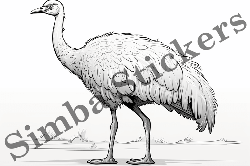 Colouring pages, Bundle of ostriches, 10 images