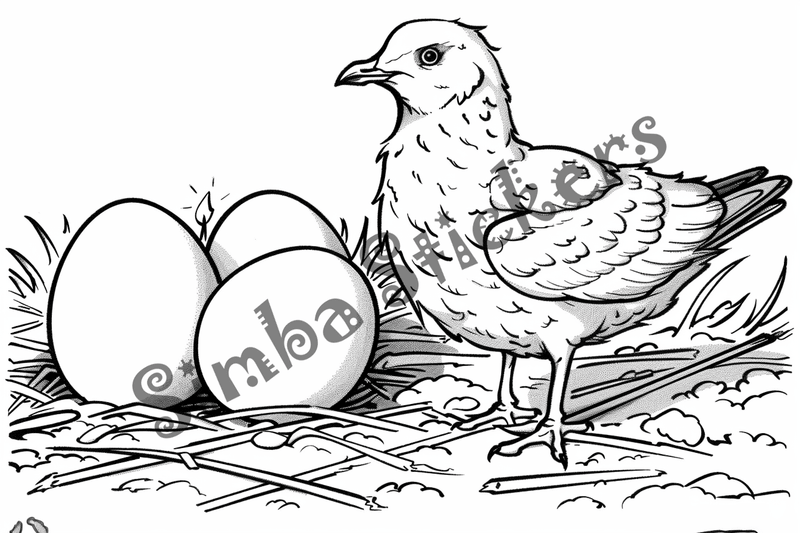 Colouring pages, bundle of seagulls with eggs 10 images