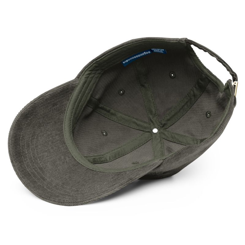 Vintage Corduroy Cap, Majestic lion face, outline art 