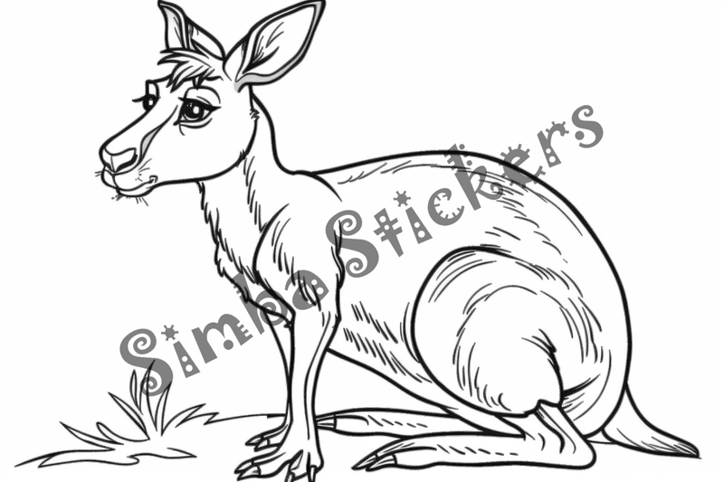 Colouring pages, Bundle of kangaroos, 25 images