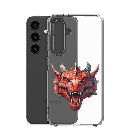 Clear Case for Samsung, Red Chinese dragon face, j6thsy