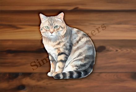 American Shorthair cat, watercolour