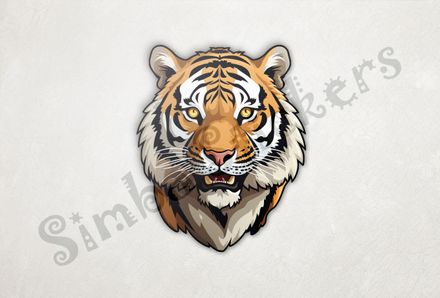 Tiger face, slightly panting