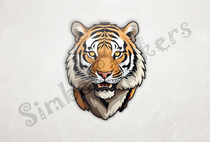 Tiger face, slightly panting