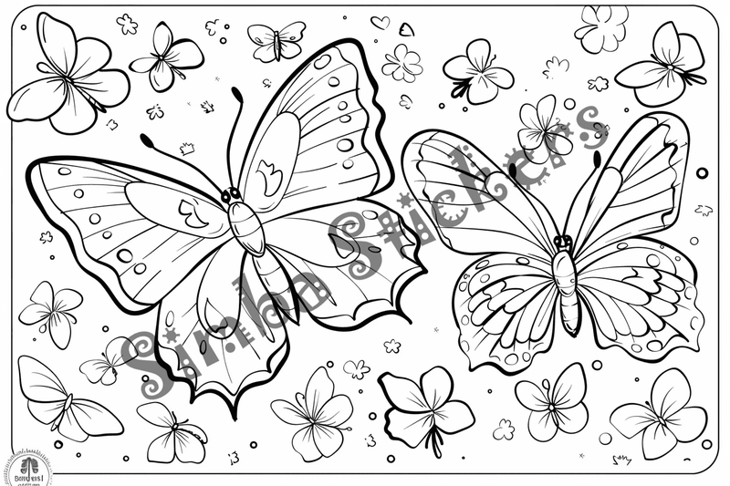 Colouring pages, bundle of butterflies, 50 images 2