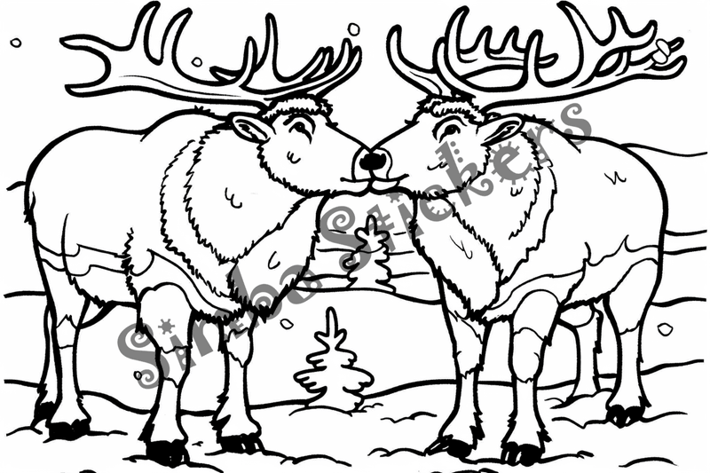 Colouring pages, bundle of elks, 10 images