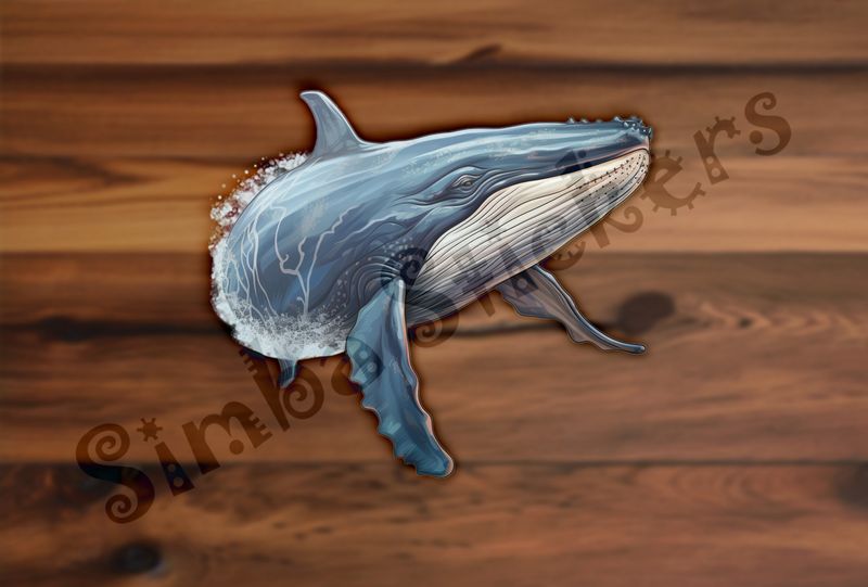 Whale turning in the water