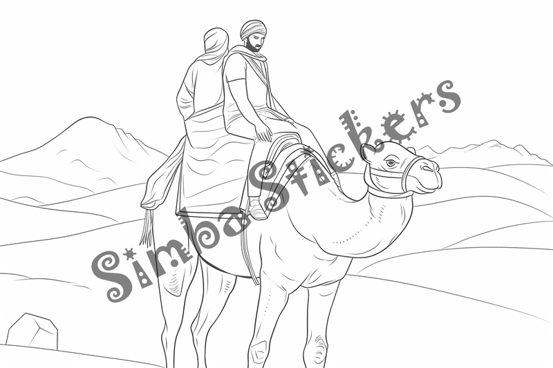 Colouring pages, bundle of camels, 25 images