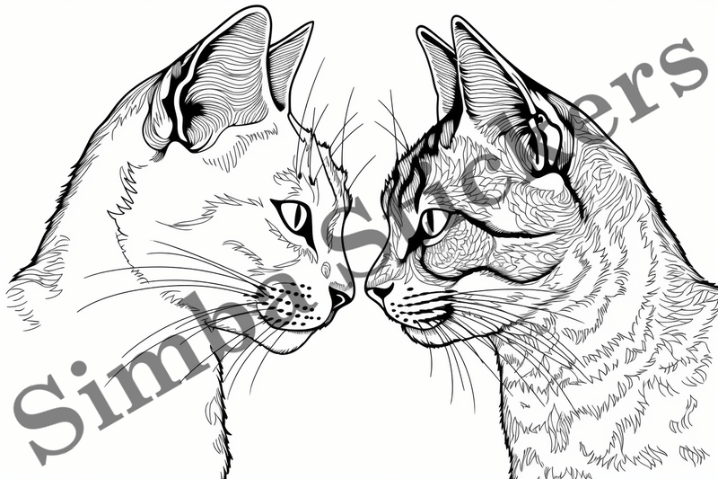 Colouring pages, Bundle of cats, 25 images