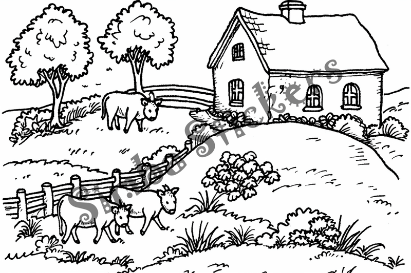Colouring pages, bundle of cattle, 50 images
