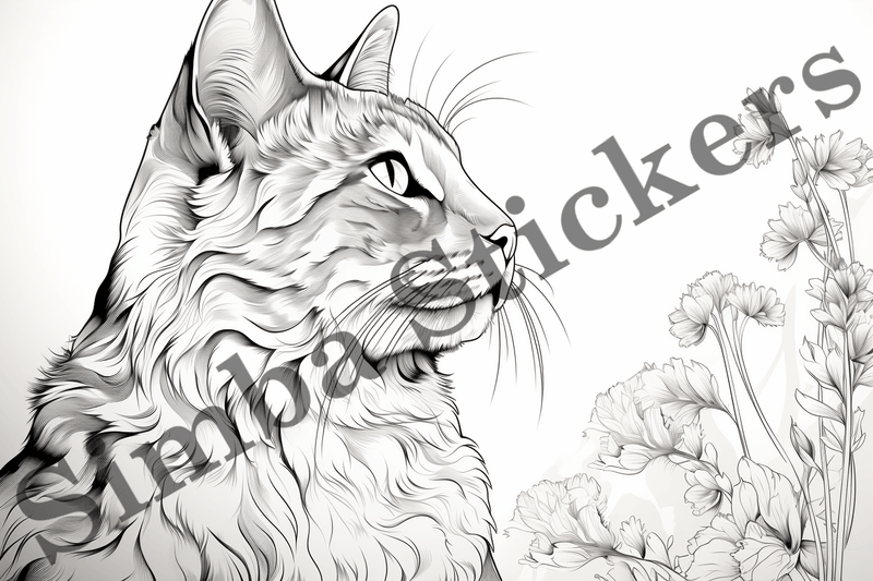 Colouring pages, Bundle of cats, 25 images