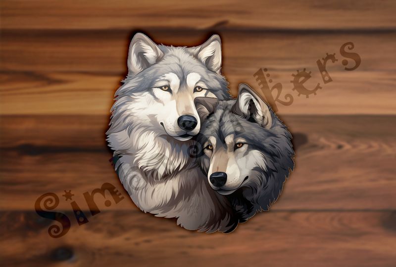 Wolves in love, cuddling