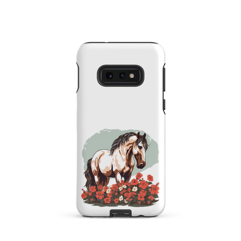 Tough Case for Samsung, Brown horse in field of red flowers, n4w2fj