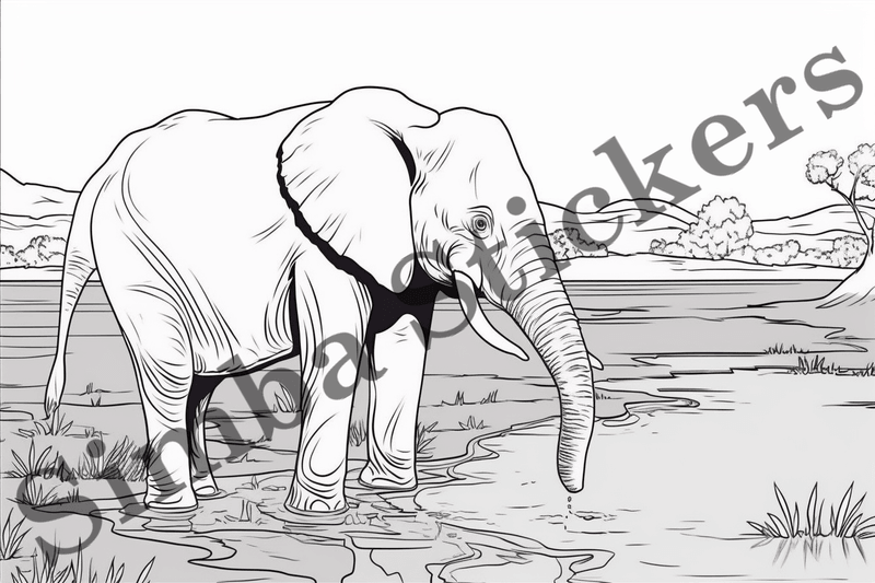 Colouring pages, Bundle of elephants, 10 images