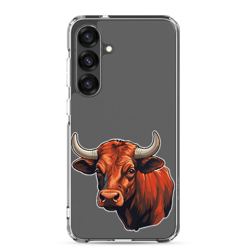Clear Case for Samsung, Bull face, partial side view, bpor80