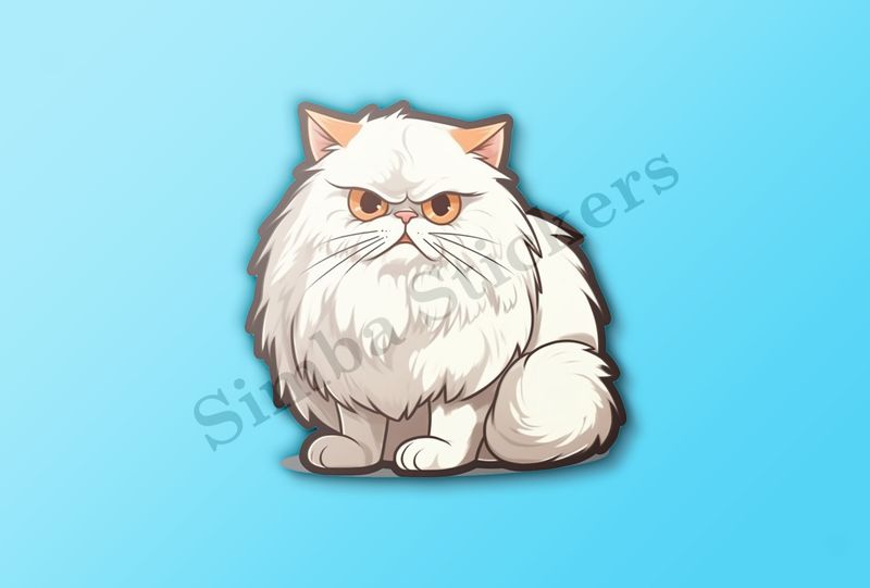 White Persian cat sitting