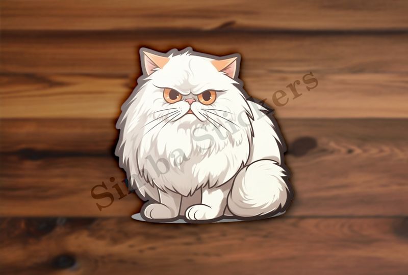 White Persian cat sitting