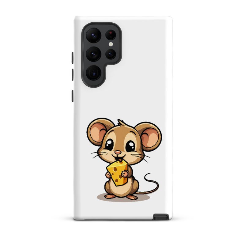 Tough Case for Samsung, Small Mouse happily licking large chunk of cheese, pqapy6