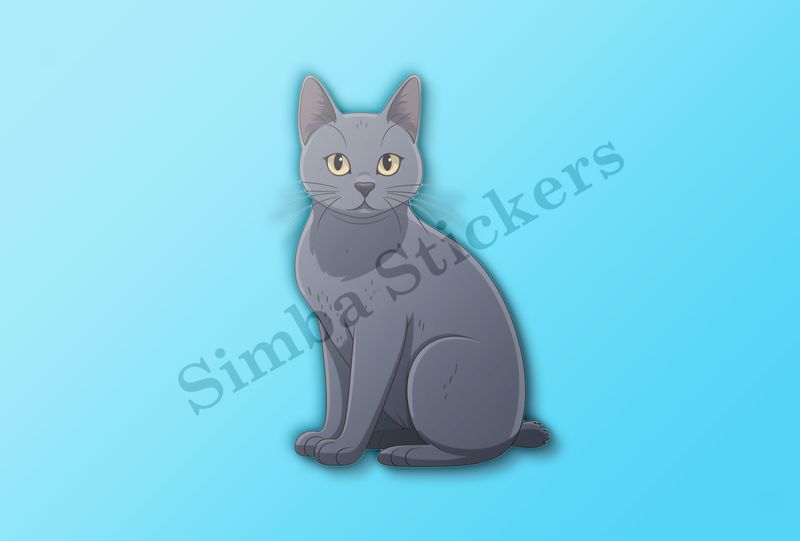 Russian blue cat sitting