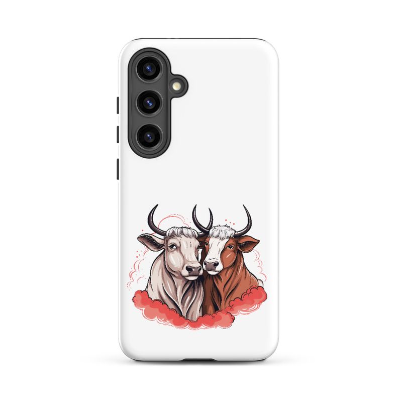 Tough Case for Samsung, Bull and cow, romantic, reddish clouds, qoucds