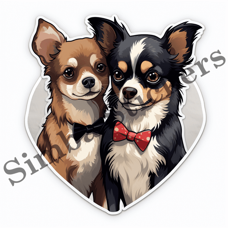 Chihuahua dogs in love, image set, 10 images