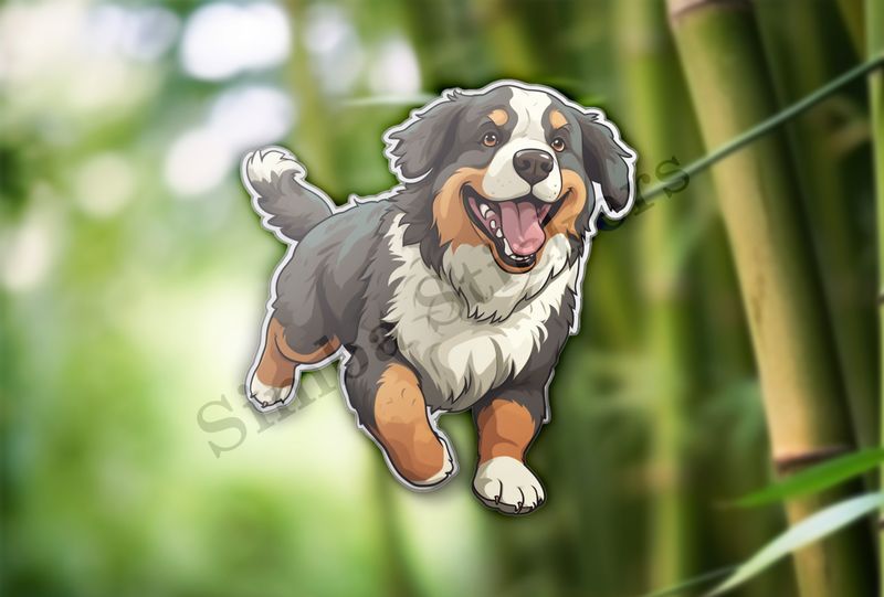 Bernase Mountain dog running