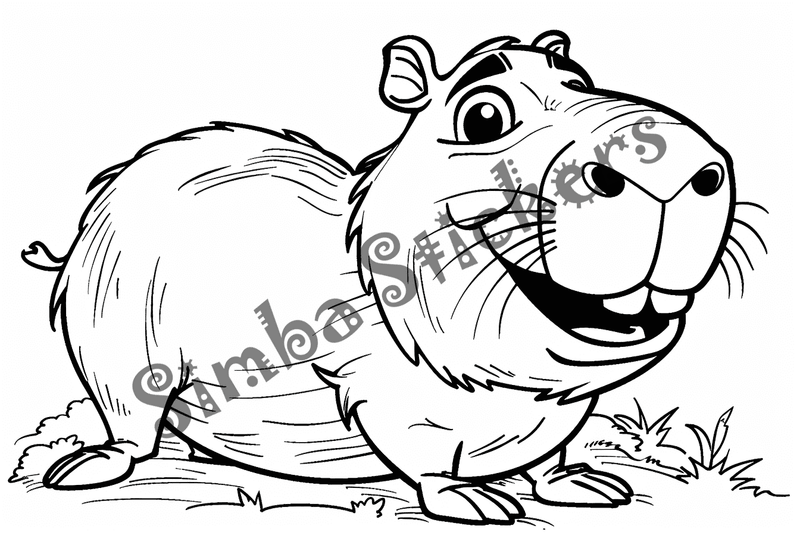 Colouring pages, bundle of capybaras, 50 images