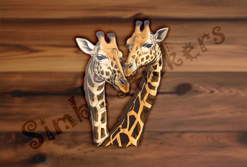 Giraffes in love in the Savanna