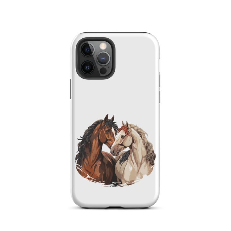 Tough Case for iPhone, Horses nose-to-nose, jbgjpy