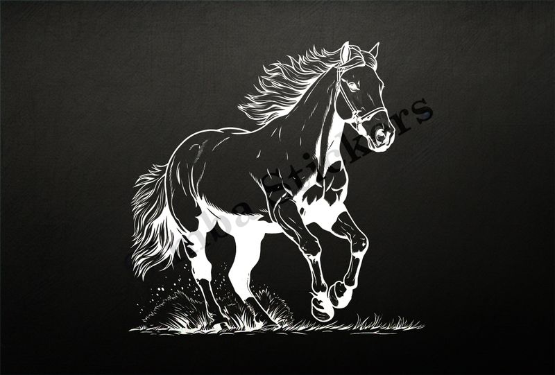 Horse galloping, outline art