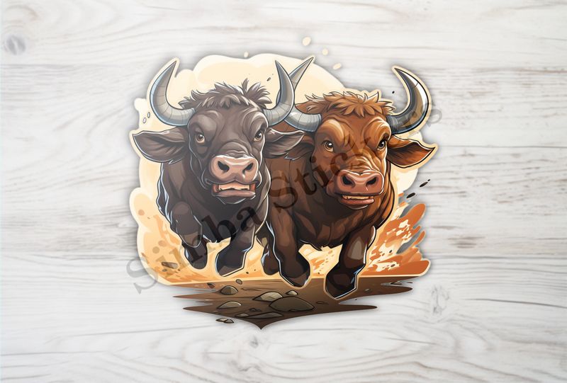 Bulls charging