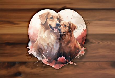 Dogs in love, watercolour
