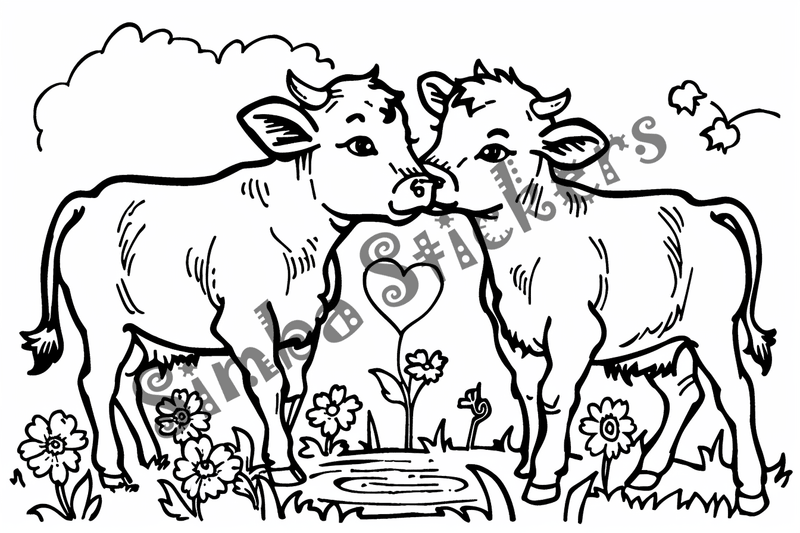 Colouring pages, bundle of cattle, 25 images 2