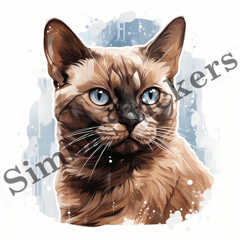 Burmese cats in snow, image set, 10 images