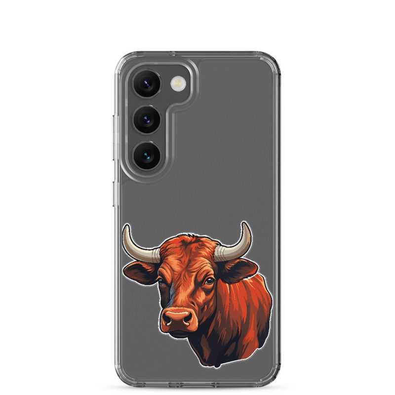 Clear Case for Samsung, Bull face, partial side view, bpor80