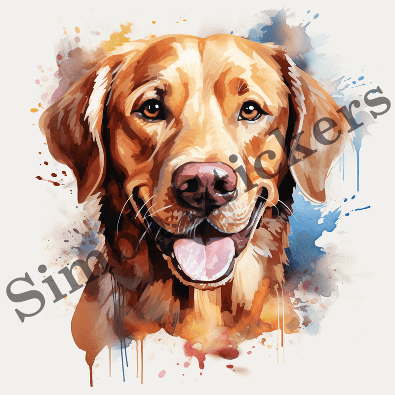Labrador Retriever dogs, watercolour, image set, 10 images