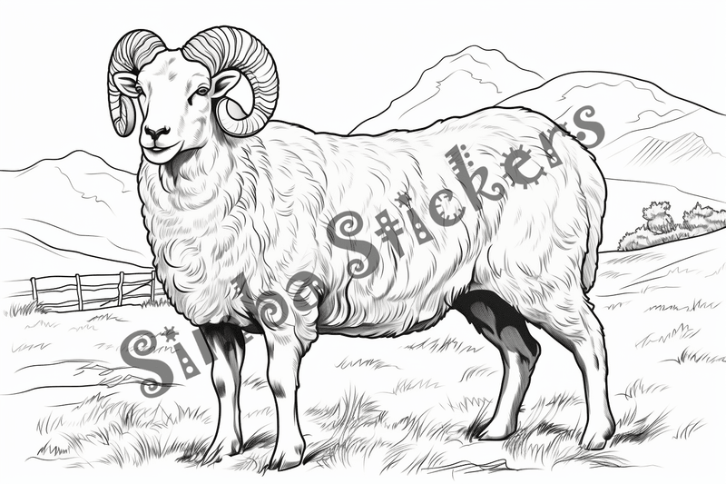 Colouring pages, bundle of sheep, 25 images 2
