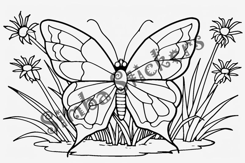 Colouring pages, bundle of butterflies, 50 images