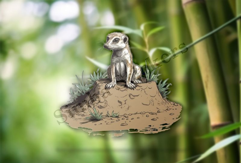 Meerkat on top of a hole