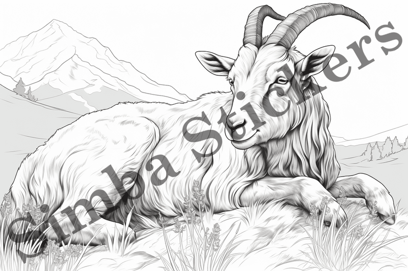 Colouring pages, Bundle of goats, 25 images