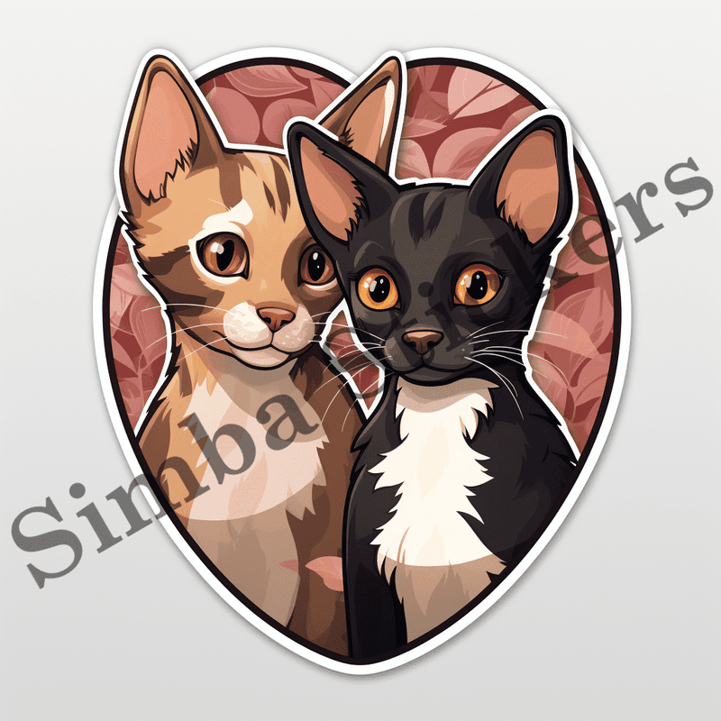 Oriental Shorthair cats in love, image set, 10 images