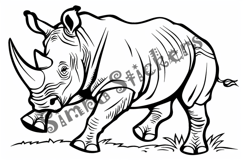 Colouring pages, bundle of rhinos, 10 images