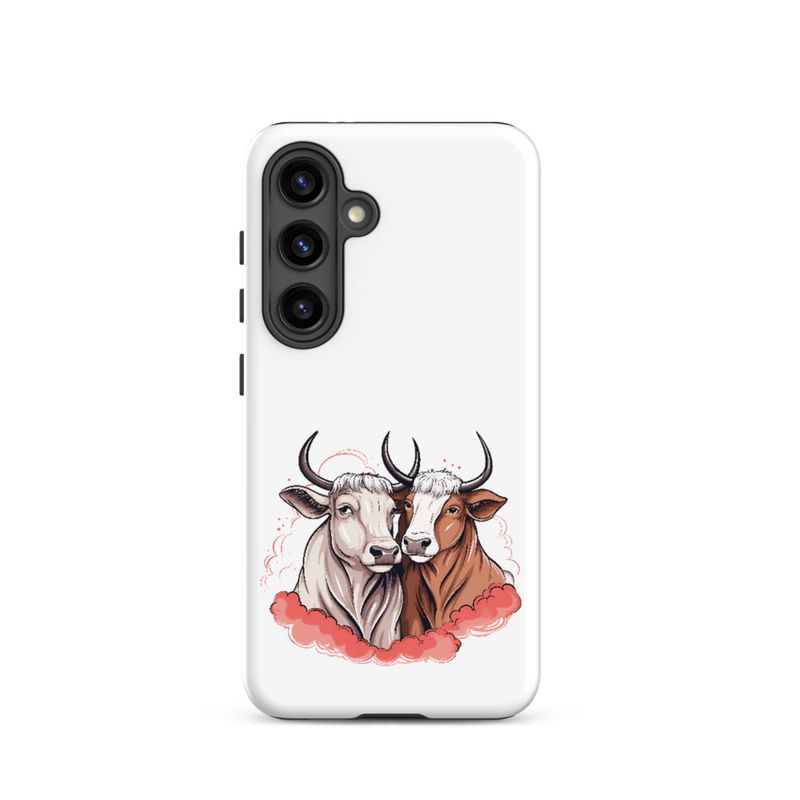 Tough Case for Samsung, Bull and cow, romantic, reddish clouds, qoucds